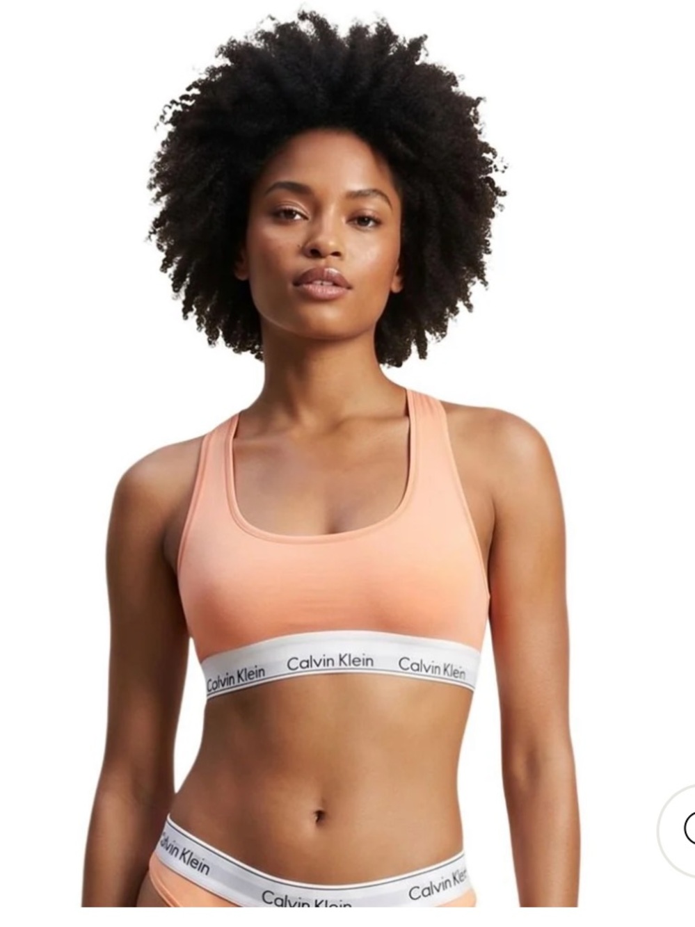 Calvin Klein
Women's Icon Cotton Unlined Racerback Bralette QF849 and thong